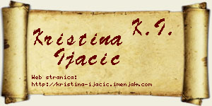 Kristina Ijačić vizit kartica